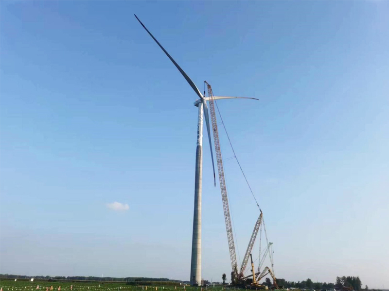 天潤舞陽潤金舞水50MW風電項目首臺風力發電機組順利完成