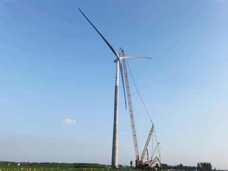 天潤舞陽潤金舞水50MW風電項目首臺風力發電機組順利完成